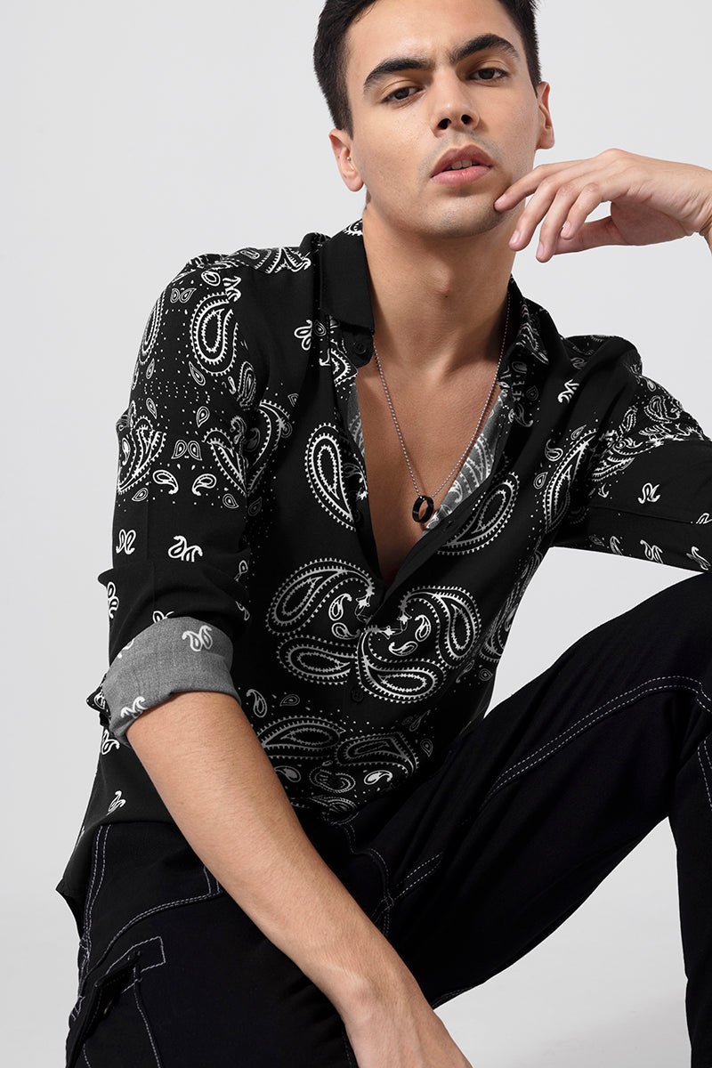 Antique Paisley Black Shirt