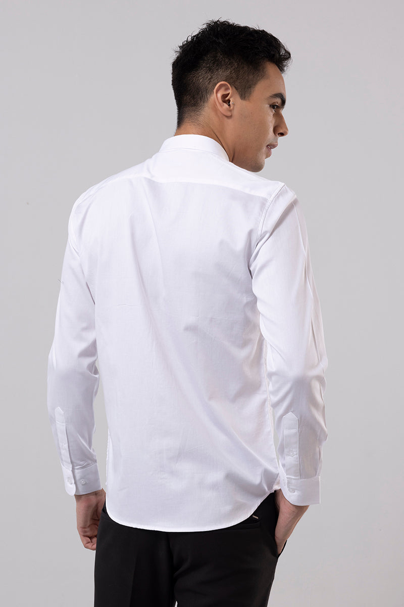 Julian Embroidered Sequin White Shirt