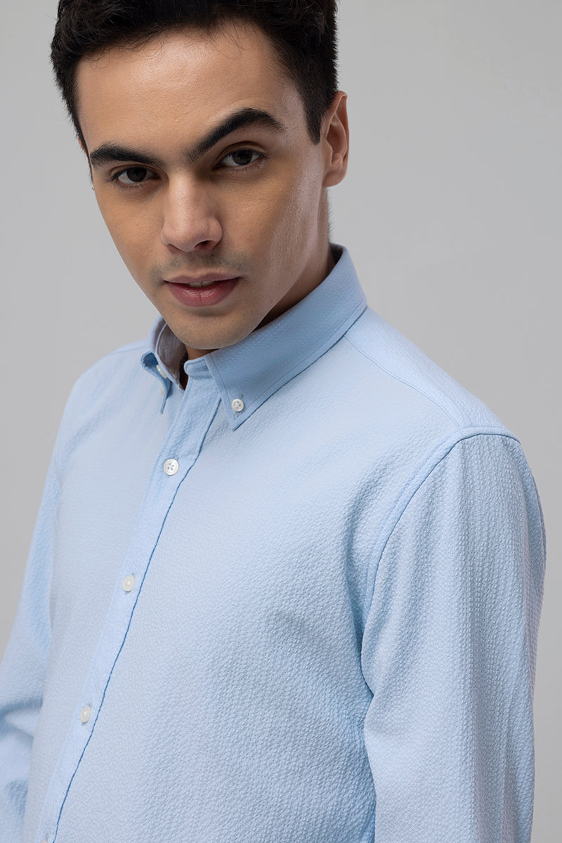 Wrinkle Crush Sky Blue Shirt