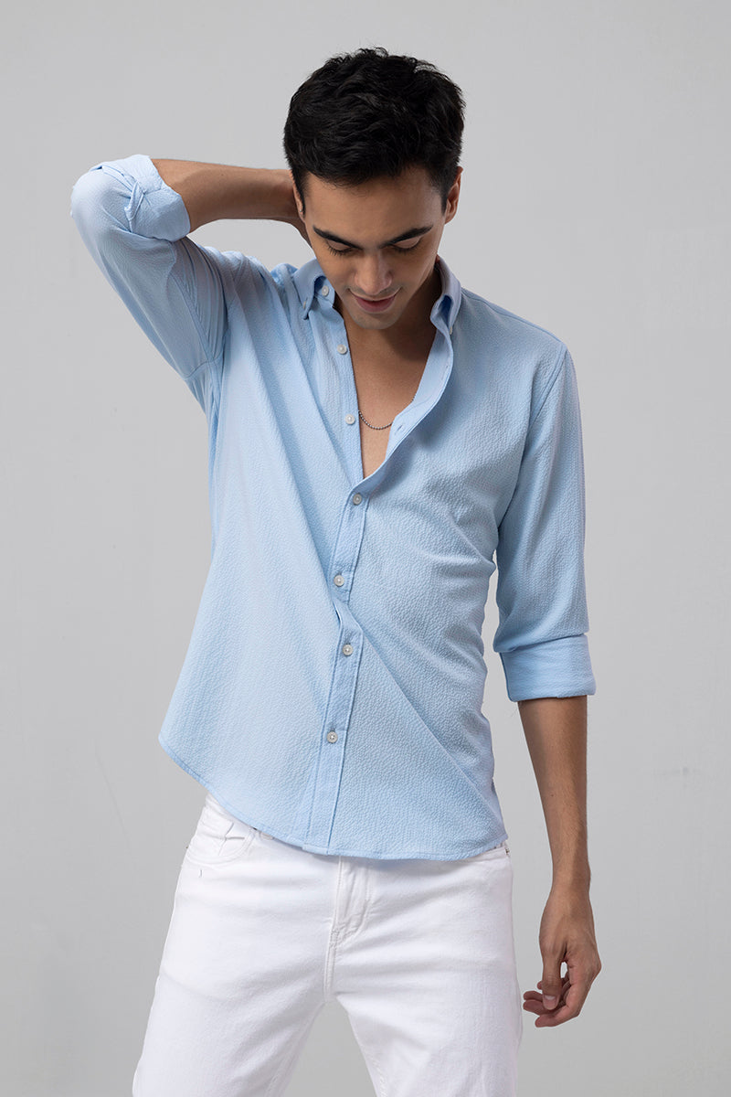 Wrinkle Crush Sky Blue Shirt