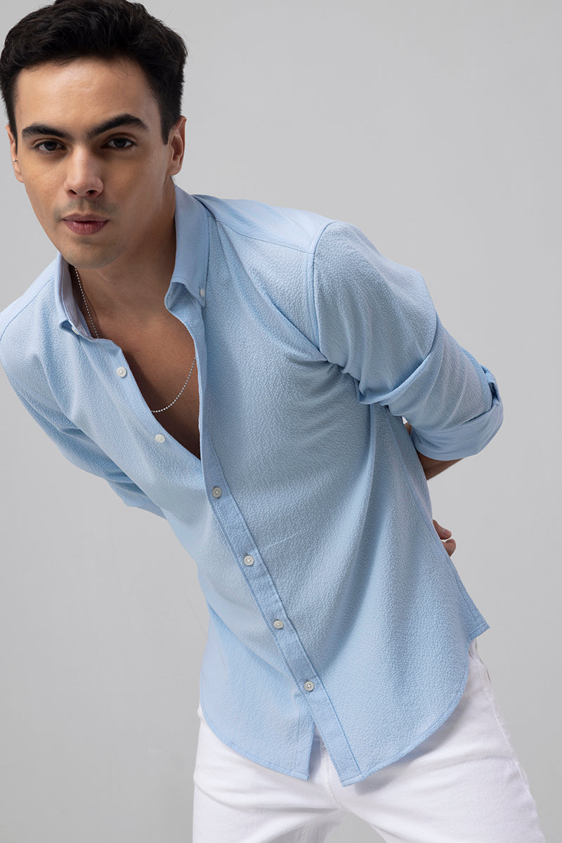 Wrinkle Crush Sky Blue Shirt