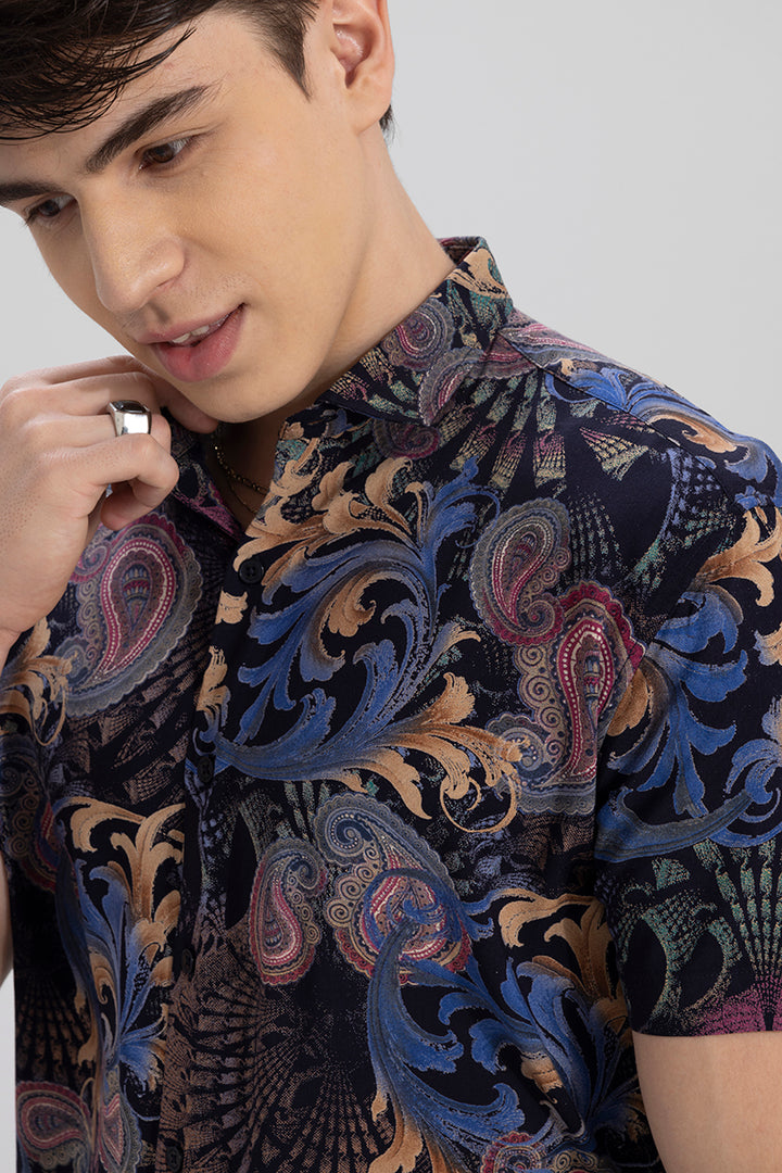 Folk Paisley Blue Shirt