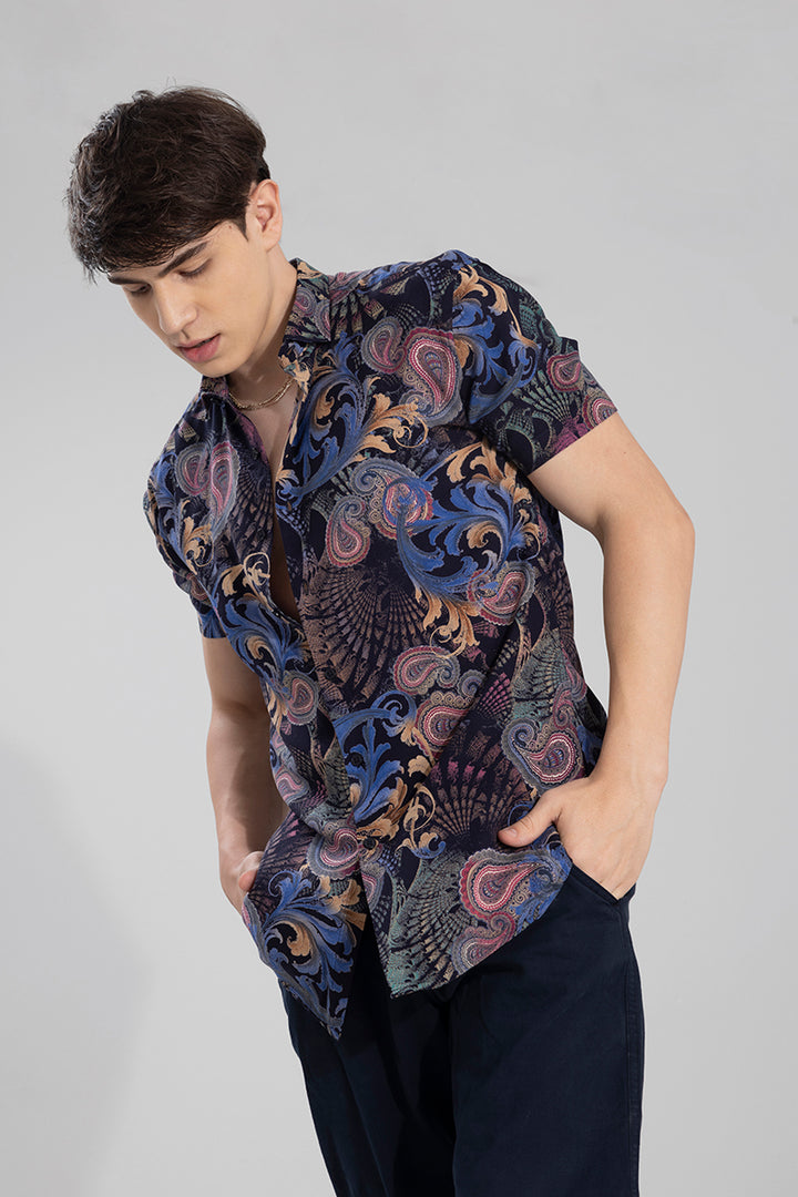 Folk Paisley Blue Shirt