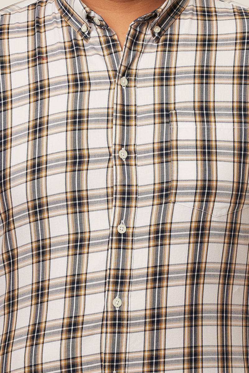 Glenplaid Check White Shirt - SNITCH