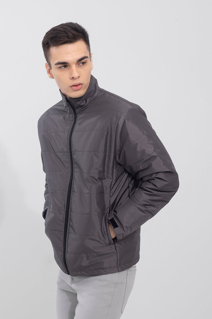 Men's Solid Midweight Puffer Jacket - Goodfellow & Co™ Heathered Gray :  Target