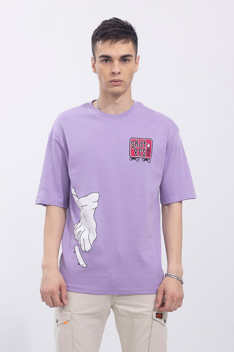 Buy Men's Skaters Lavender Oversized T-Shirt Online | SNITCH