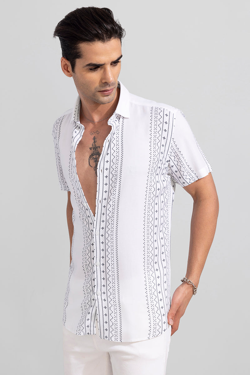 Buy Men's Kolam White Shirt Online | SNITCH