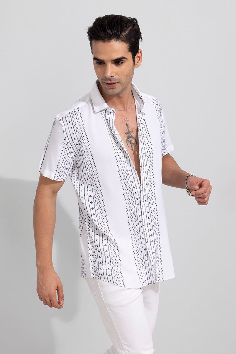 Buy Men's Kolam White Shirt Online | SNITCH