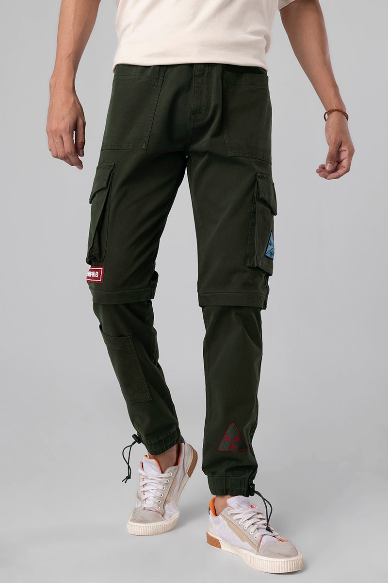 Buy Men's Functional Olive Cargo Pant Online | SNITCH