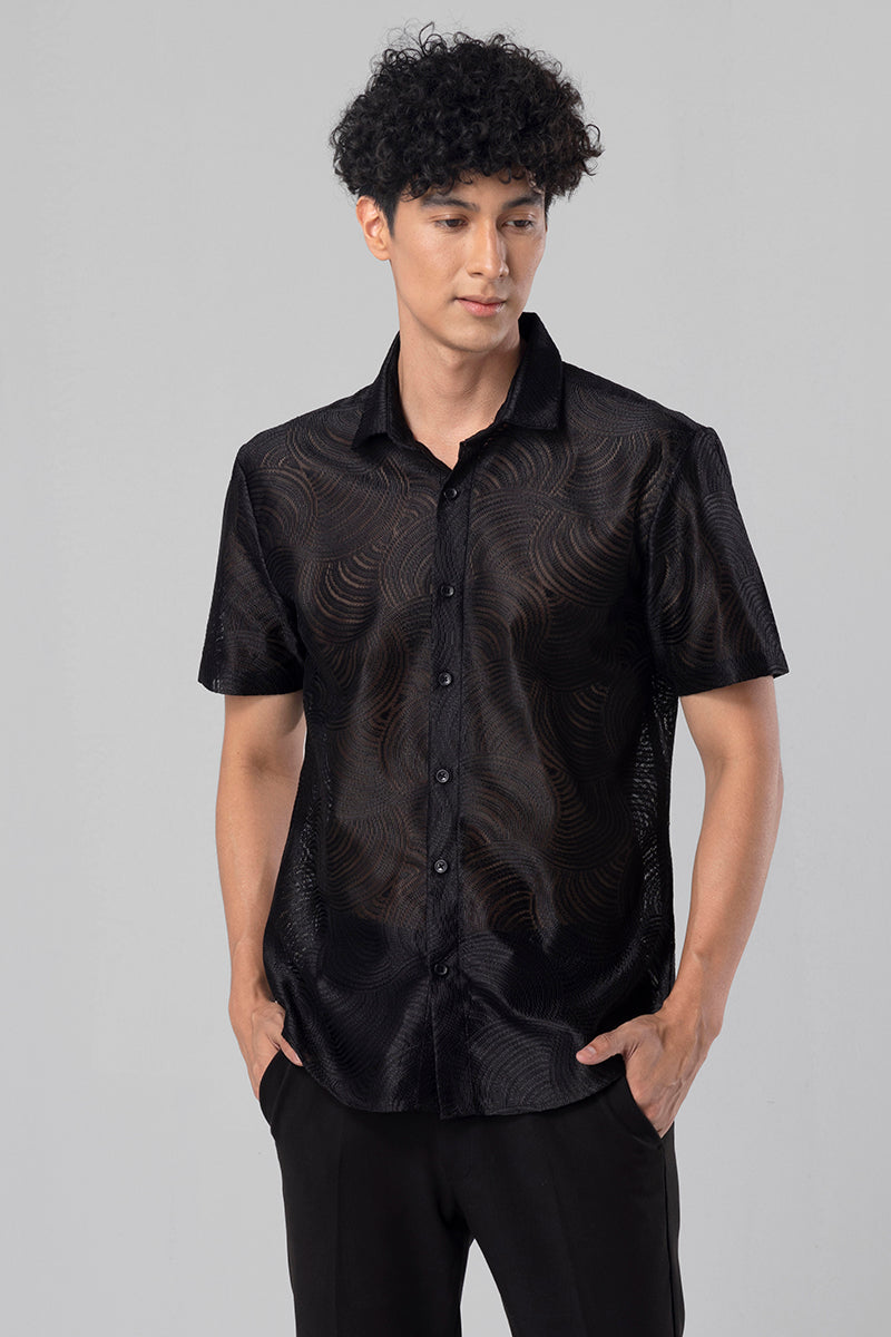 Hawaiian Hakoba Wave Black Shirt – SNITCH