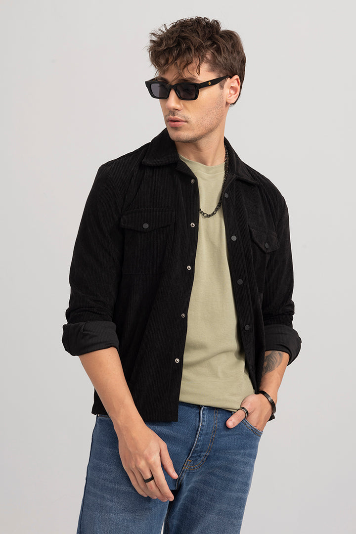 Artic Onyx Black Corduroy Overshirt