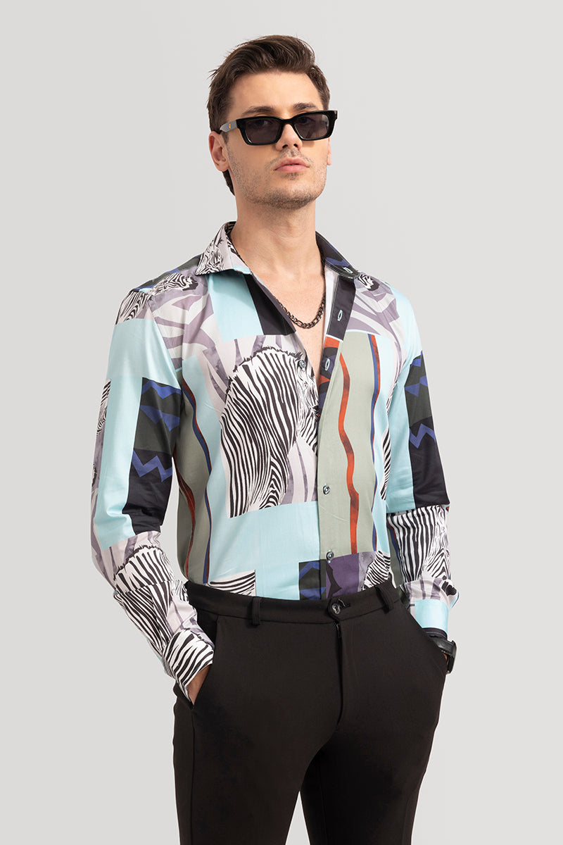 Zebra Print Multicolour Shirt