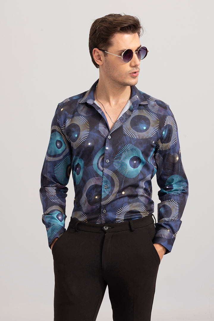 Circling Spark Blue Shirt