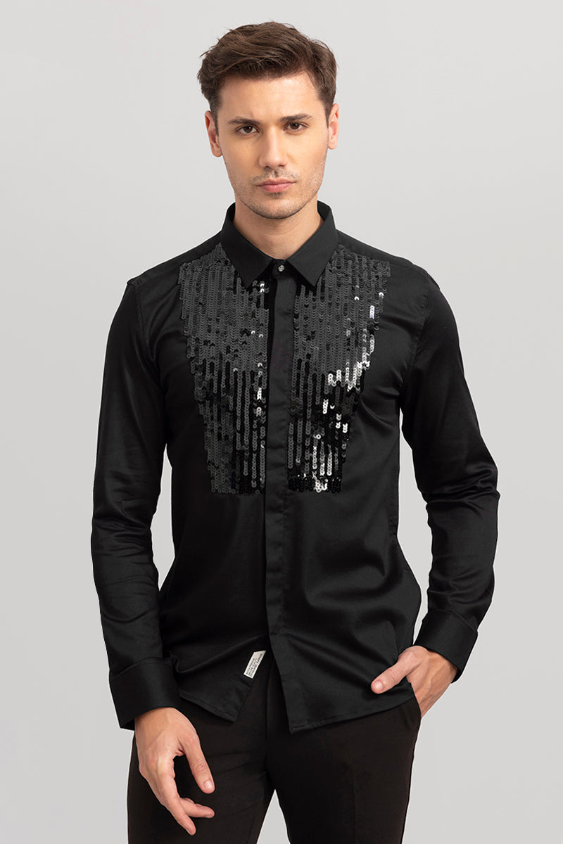 Sequins Black Shirt