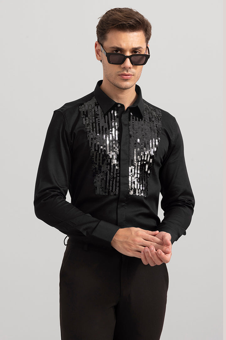 Sequins Black Shirt