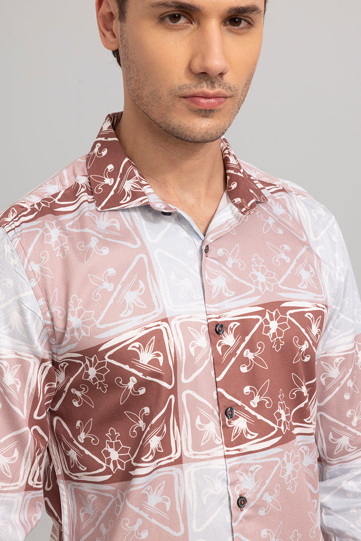 Tile Print Peach Shirt