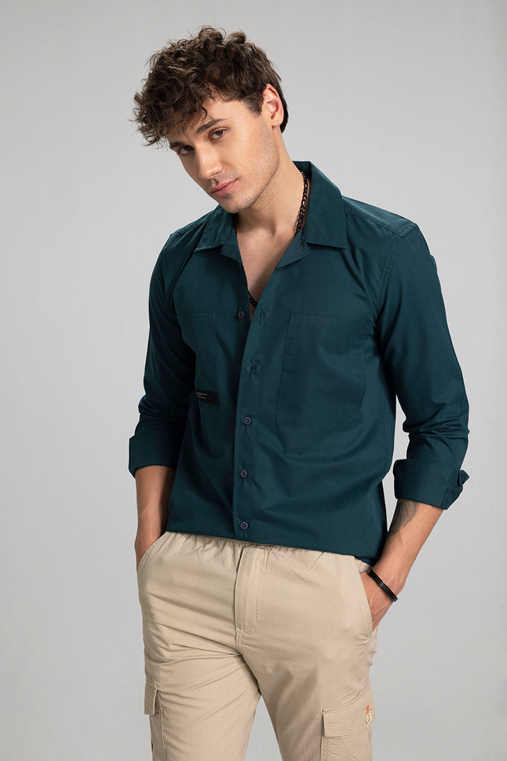 Caribbean Collar Green Shirt