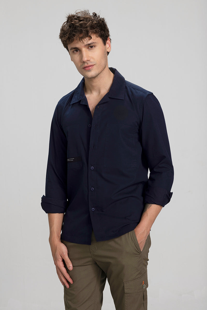 Caribbean Collar Navy Shirt