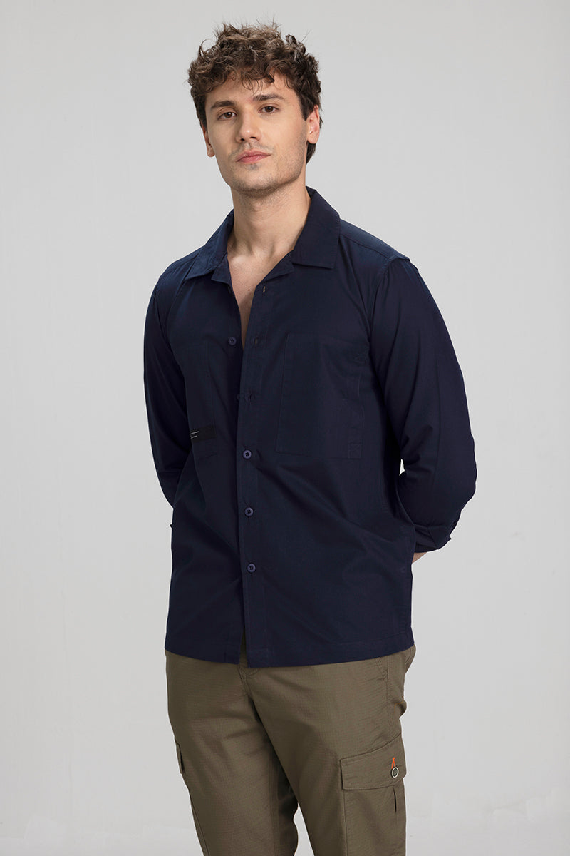 Caribbean Collar Navy Shirt