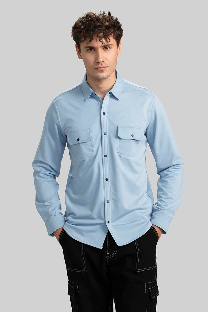 Dual Pocket Sky Blue Shirt