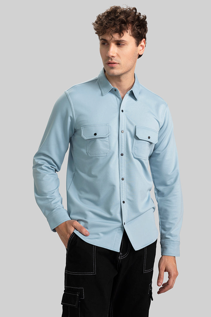 Dual Pocket Sky Blue Shirt