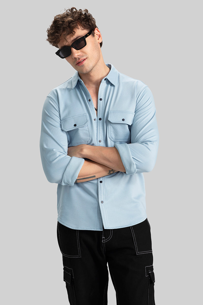 Dual Pocket Sky Blue Shirt