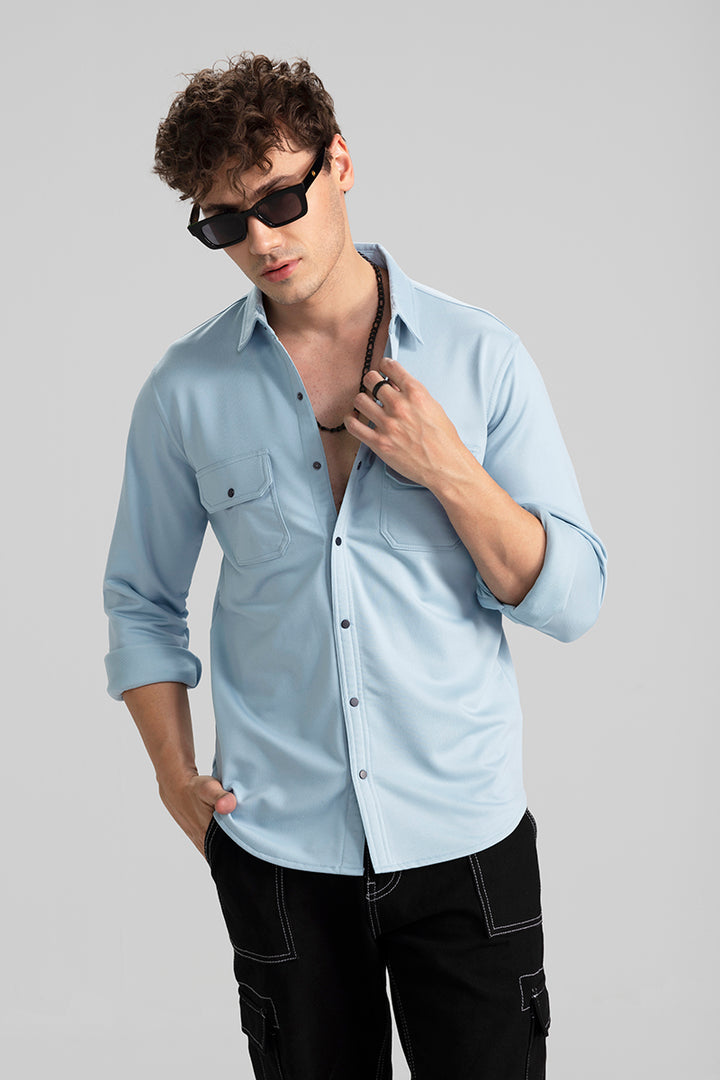 Dual Pocket Sky Blue Shirt