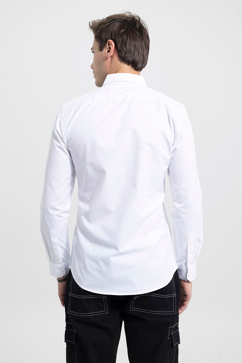 Double Patch Pocket White Shirt