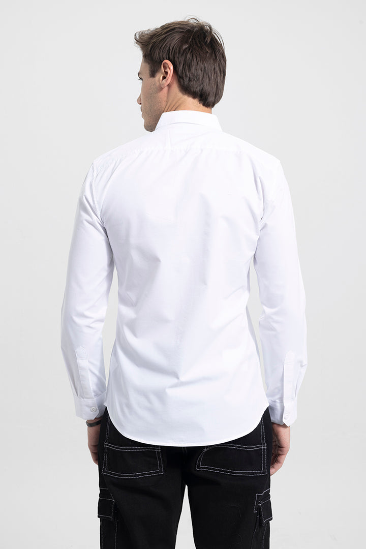 Double Patch Pocket White Shirt