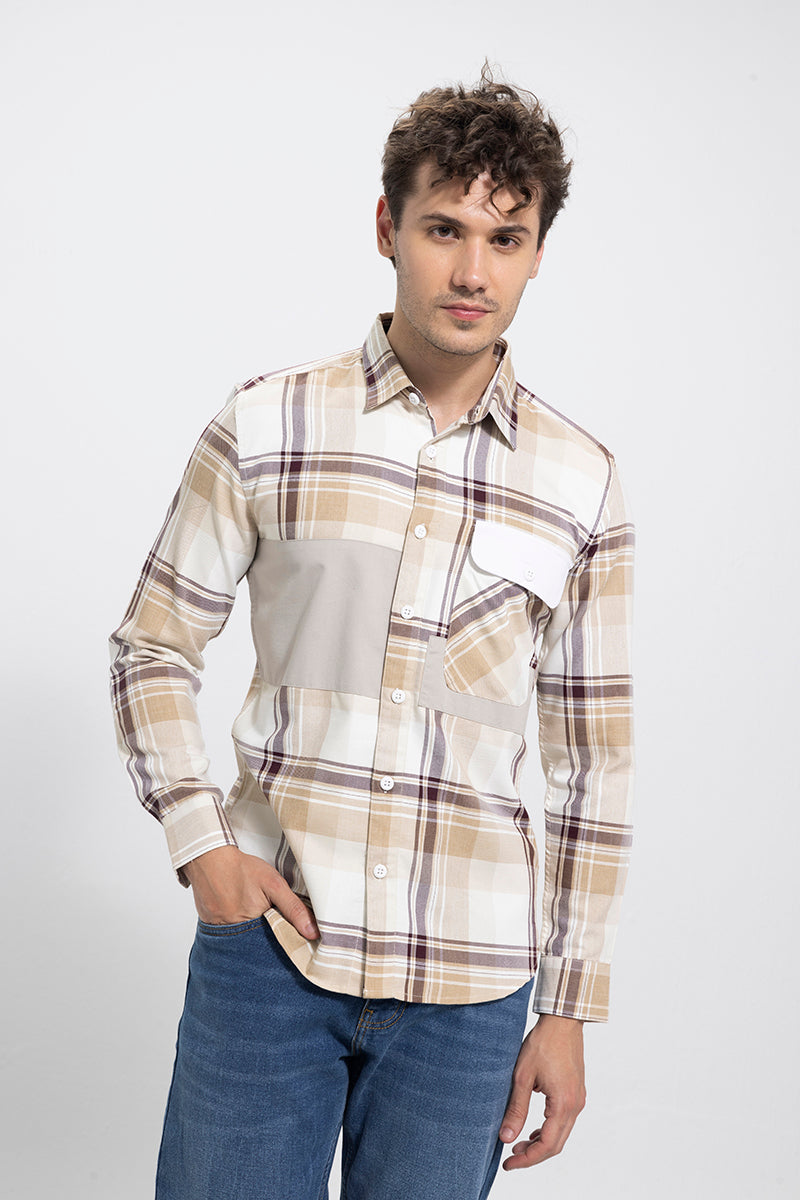 Flap Pocket Cream Shirt