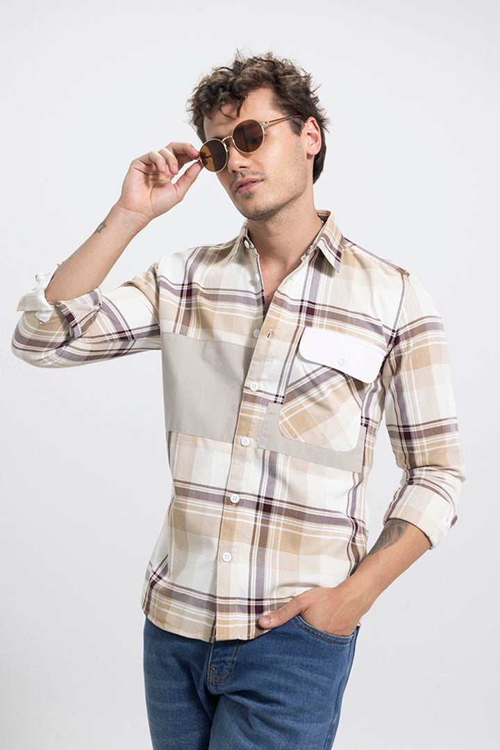 Flap Pocket Cream Shirt