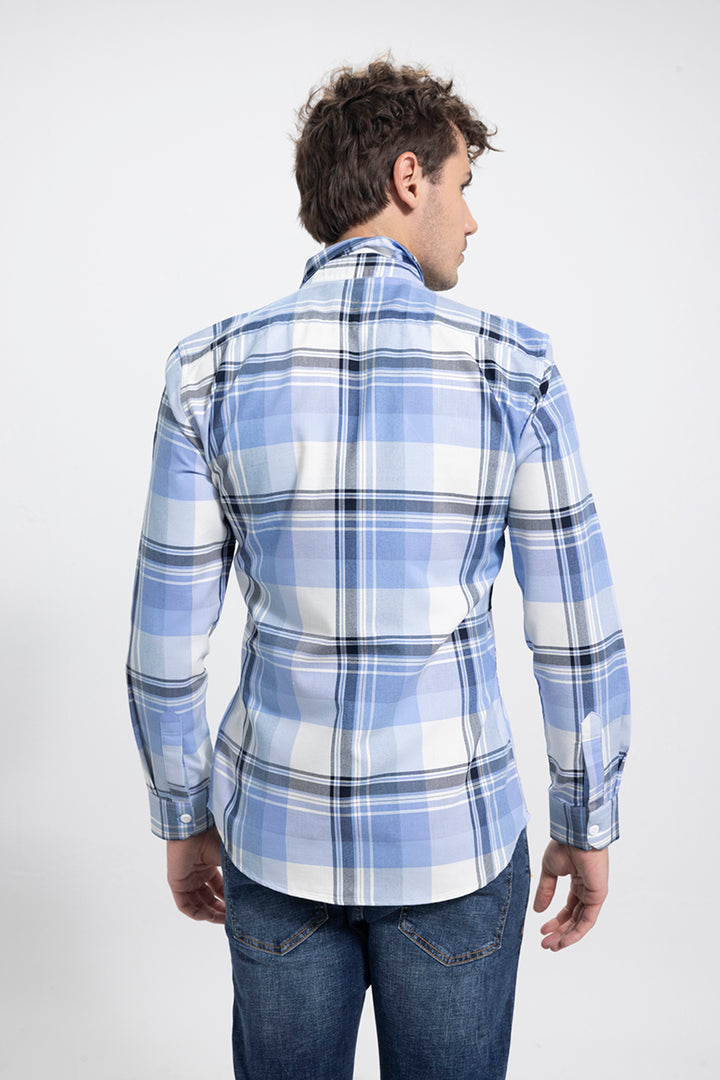 Flap Pocket Blue Shirt