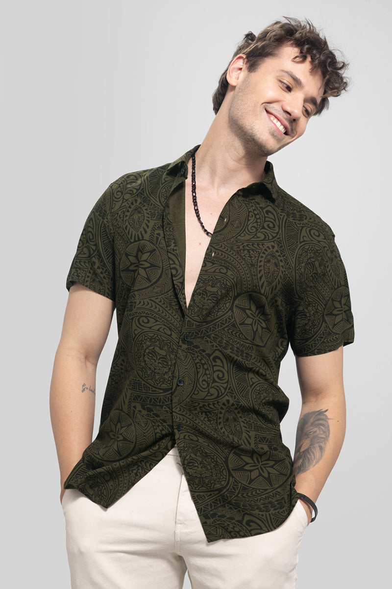 Cashmere Paisley Green Shirt