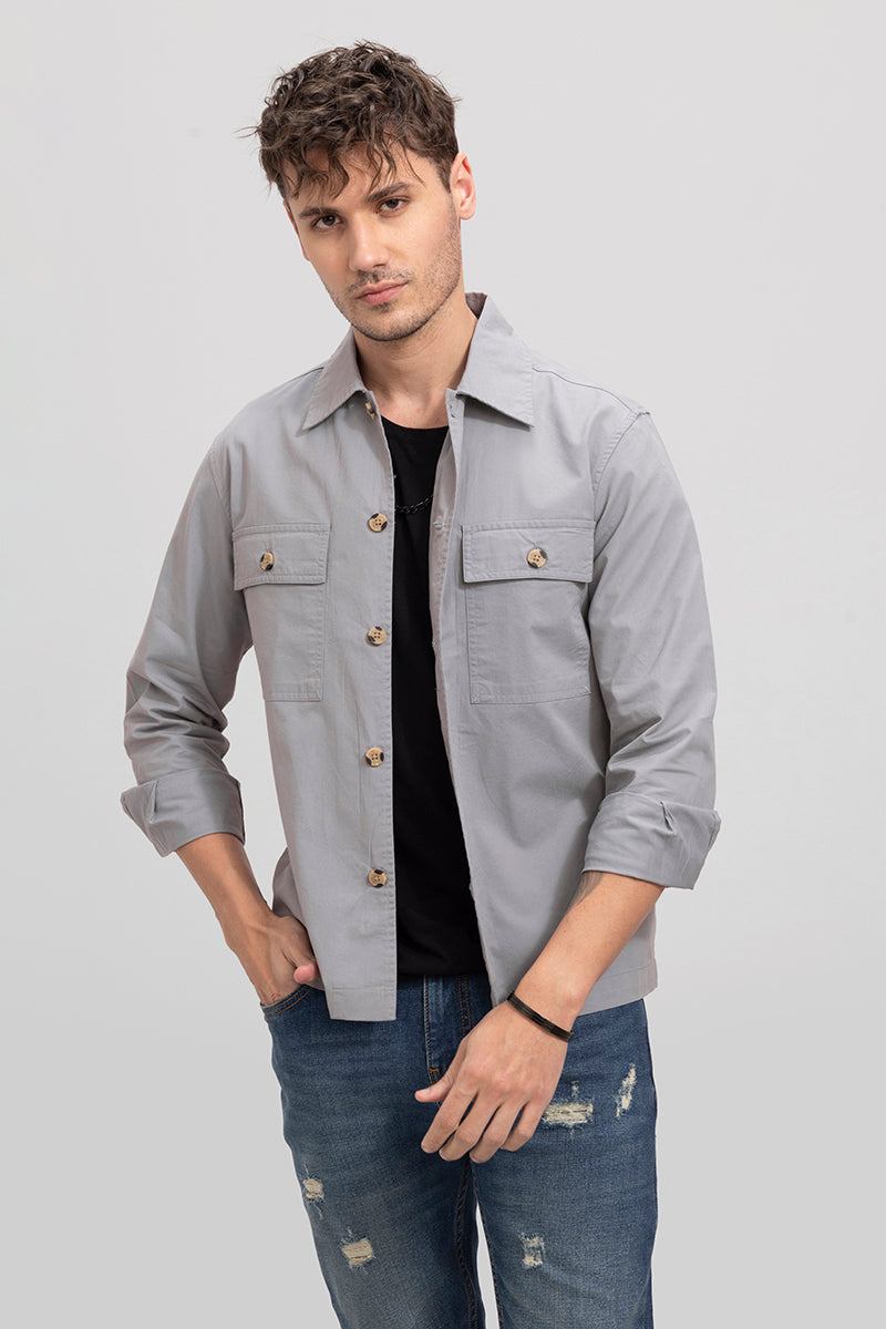 Overflap Grey Overshirt