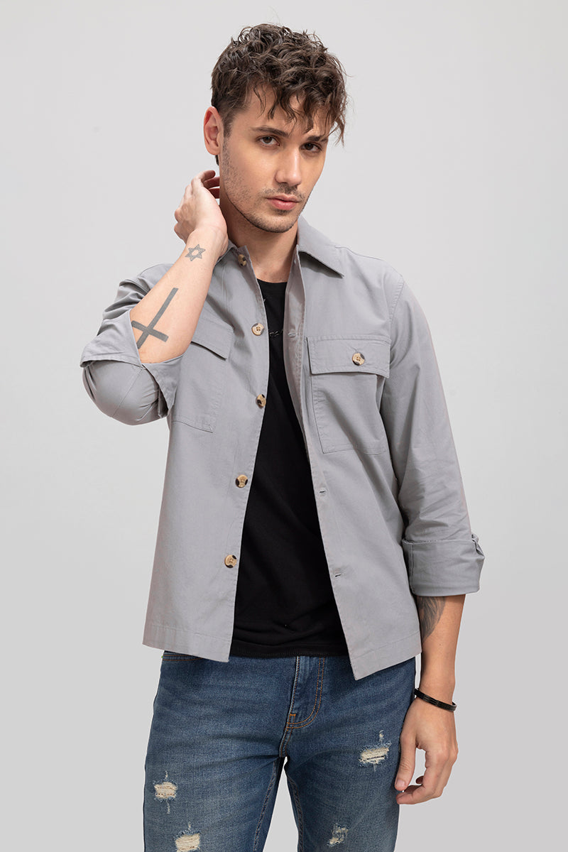 Overflap Grey Overshirt