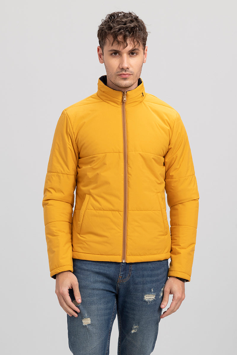 Yellow & Blue Reversible Puffer Jacket