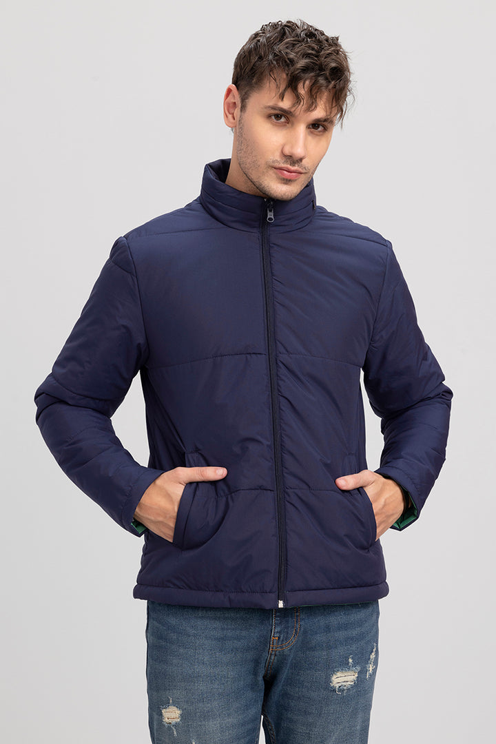 Navy & Green Reversible Puffer Jacket