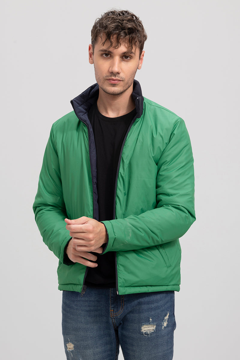 Navy & Green Reversible Puffer Jacket