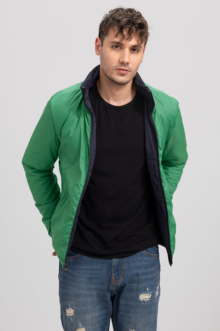 Navy & Green Reversible Puffer Jacket