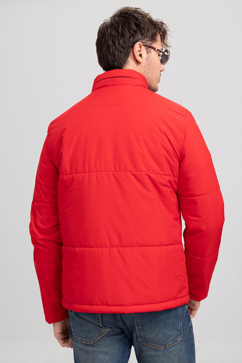 Red & Navy Reversible Puffer Jacket