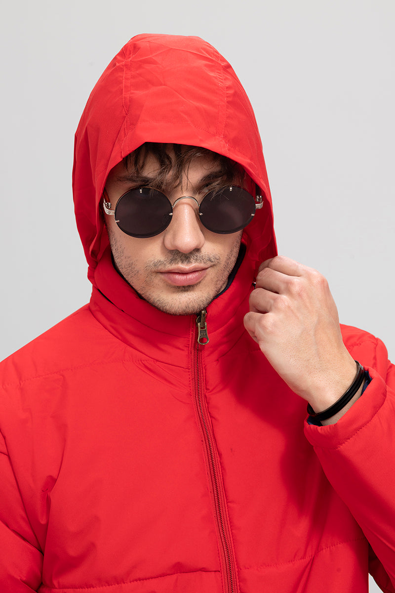 Buy Rigo Red Regular Fit Puffer Jacket for Men's Online @ Tata CLiQ