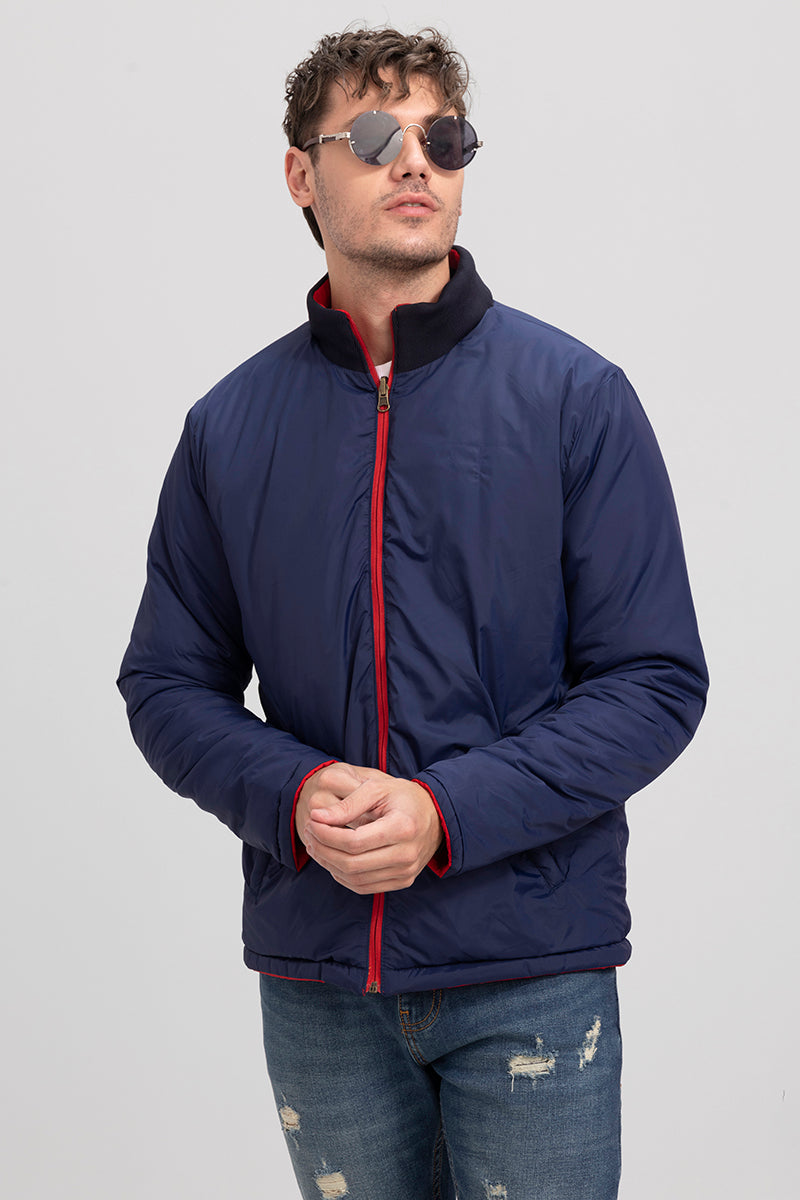 Red & Navy Reversible Puffer Jacket