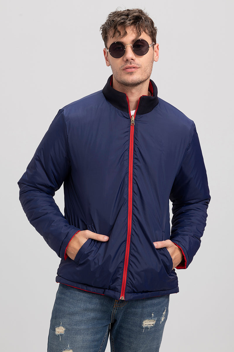 Red & Navy Reversible Puffer Jacket