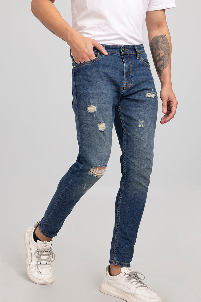 Buy Men's Willy Blue Skinny Jeans Online | SNITCH