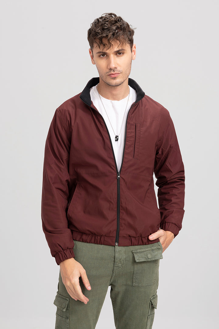 Fleeced Maroon Jacket