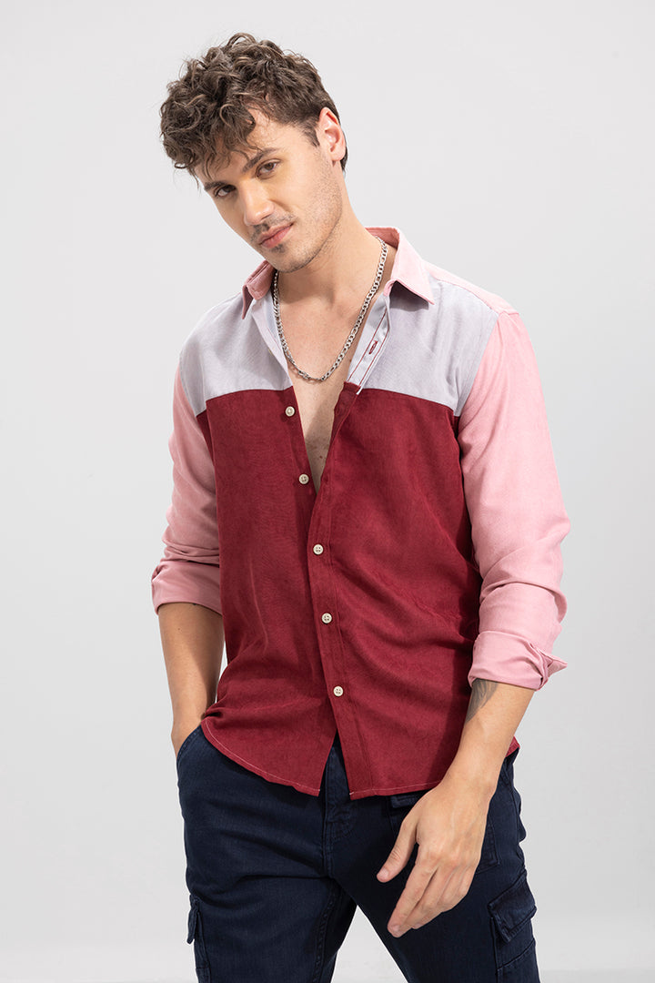 Semisplit Red Cord Shirt