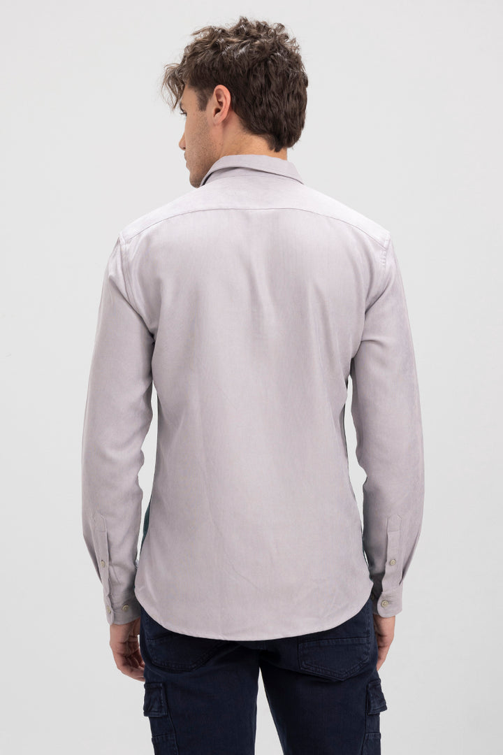 Semisplit Grey Cord Shirt