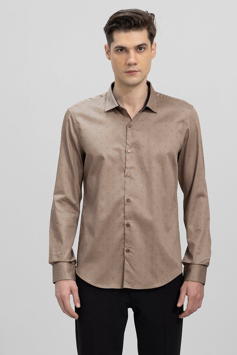 Micro Floral Brown Shirt