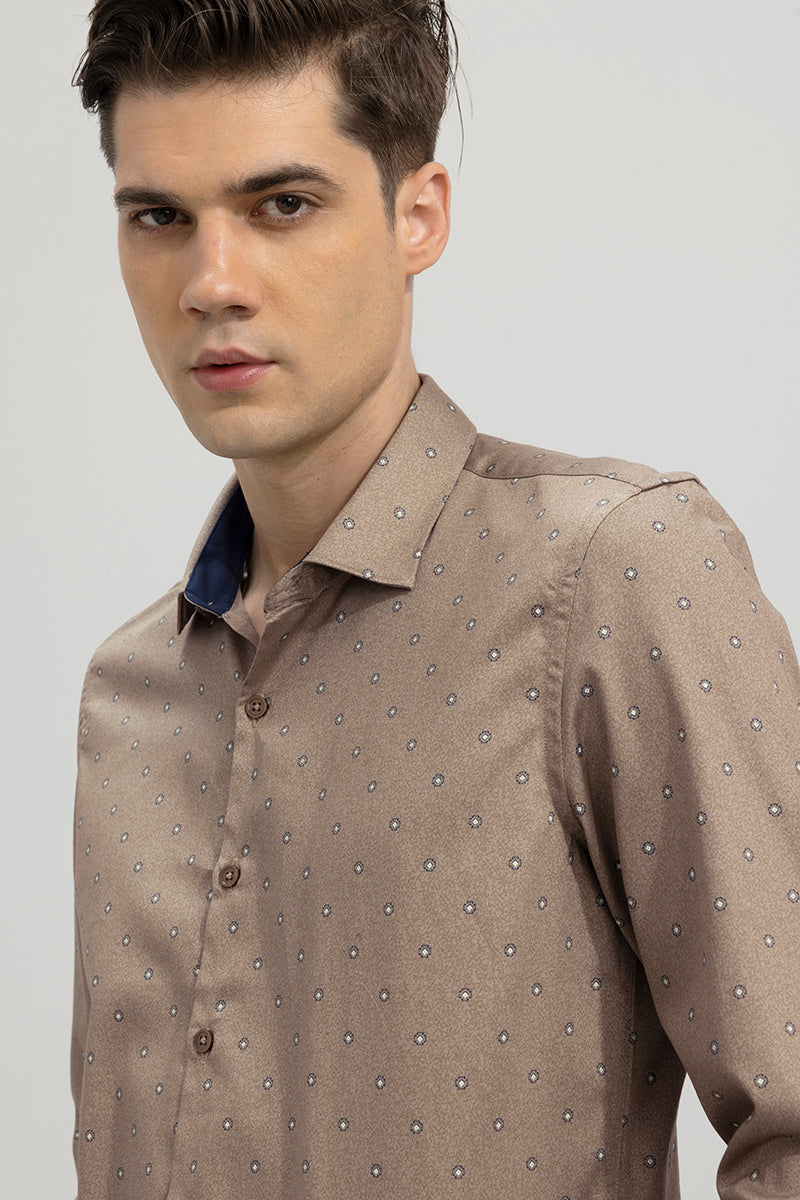 Micro Floral Brown Shirt