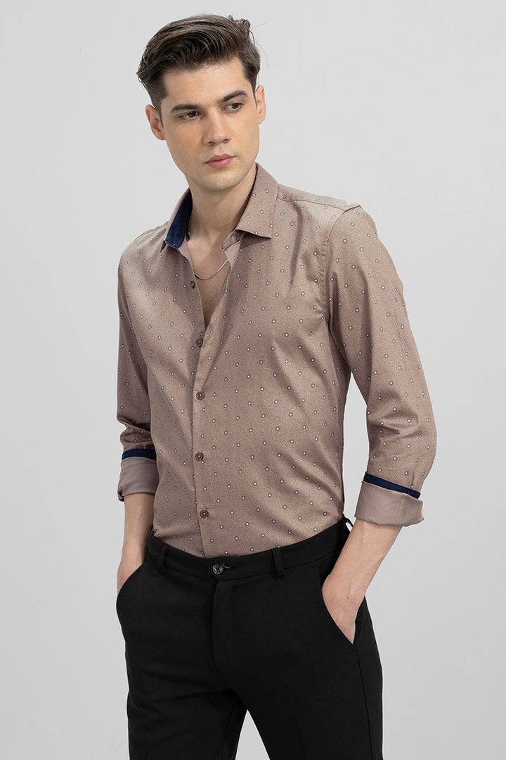 Micro Floral Brown Shirt